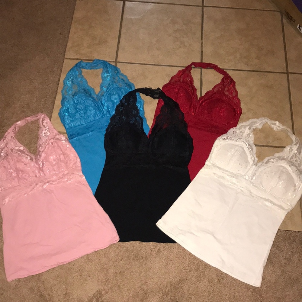 Lace halter tops